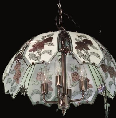 Chandelier 8 panel hanging lamp plug in