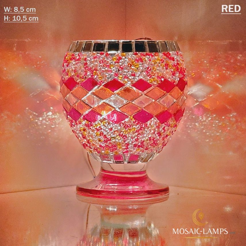 Mosaic Candle Holder Votive, Type: Candle/Votive Holder, Colour: Red Base