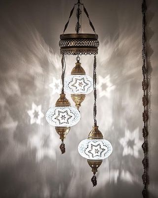 Mosaic Turkish Chandelier 3 Globe