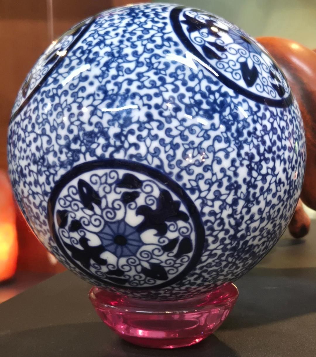 Balls Decoration Porcelain Orbs Navy and White