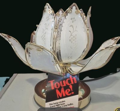 Brass Lotus Touch lamp Large 10 Inch