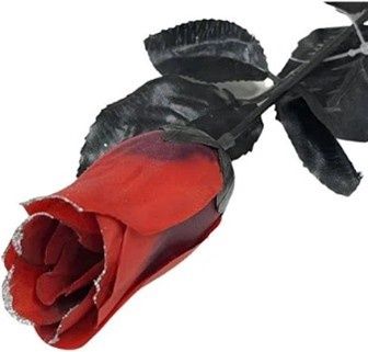 Red Rose Silver Glitter