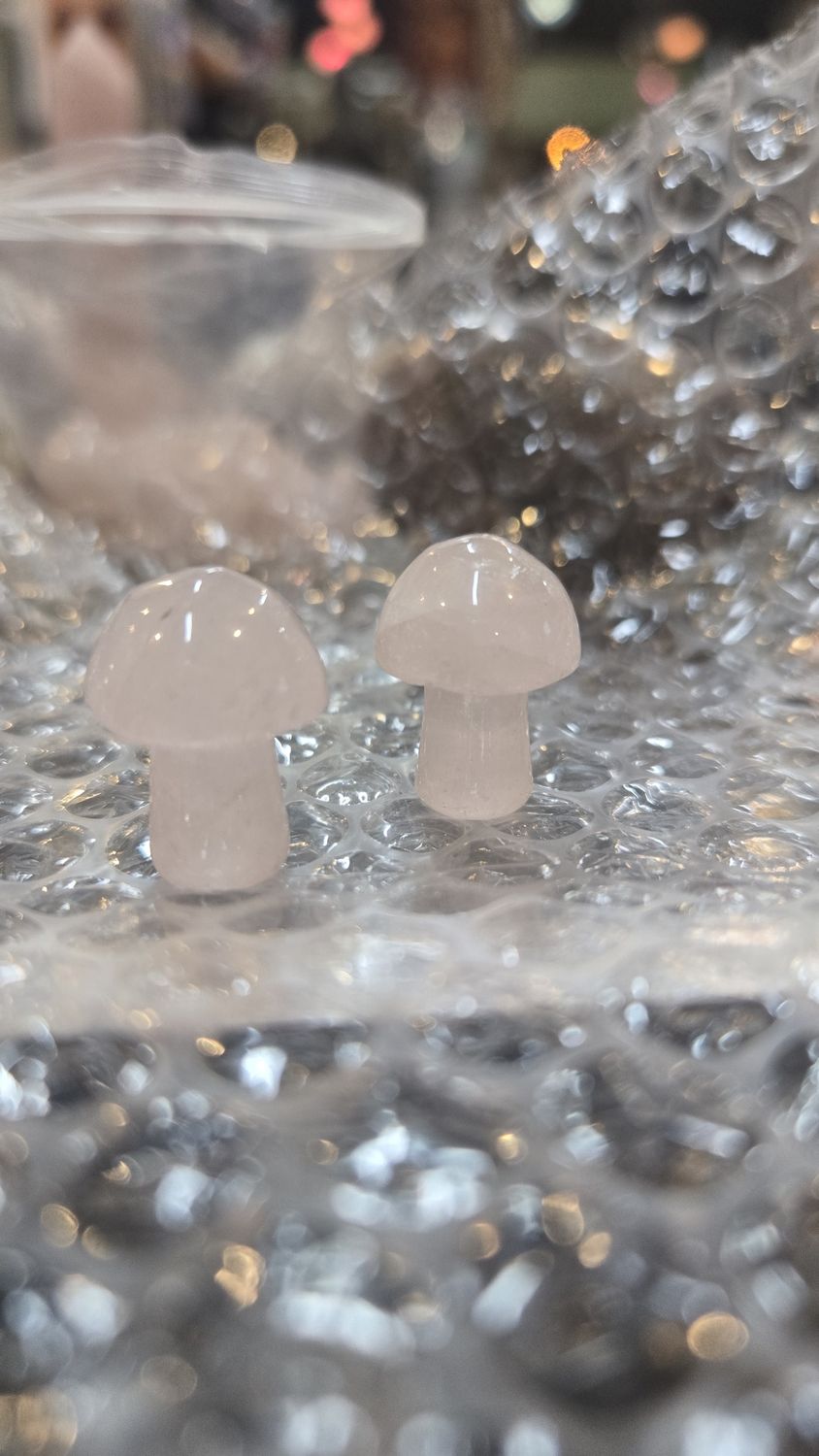 Pink Mini Mushroom Rose Quartz