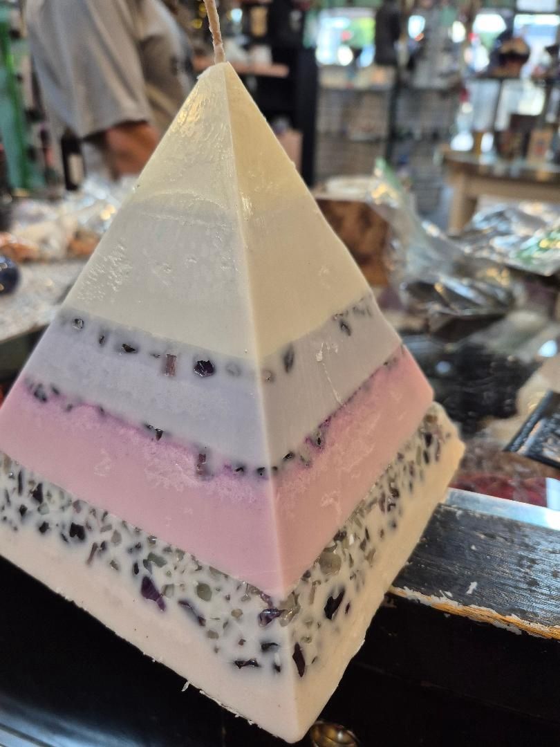 Candle Pyramid  Assorted, Colour: Multi lavender Gemstones, Style: Pyramid