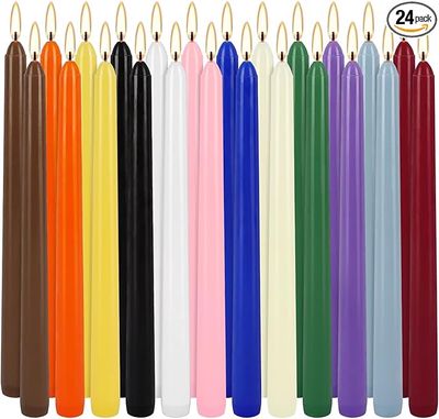 Taper Candles 10 inch Dripless Assorted Color