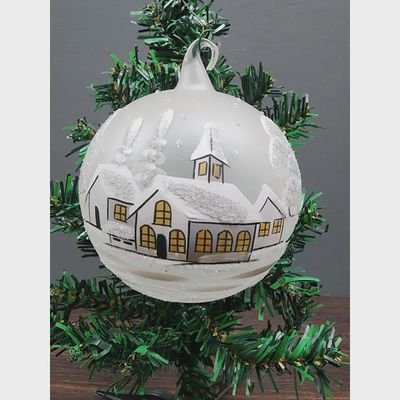 Ornament Glass Frosted Winter Wonderland Hand Blown