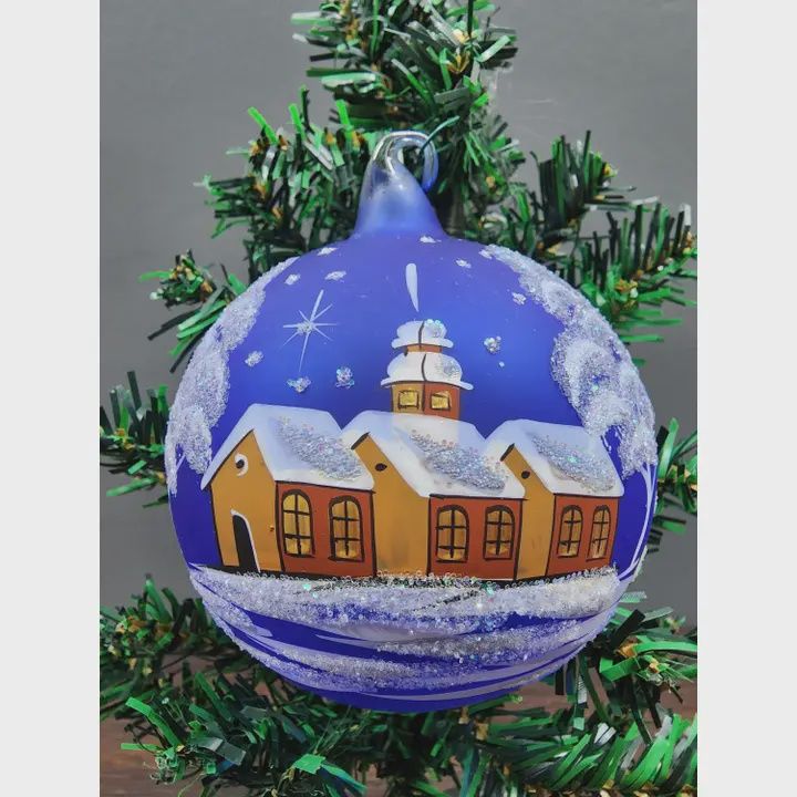 Ornament Hand Blown Glass Winter Wonderland