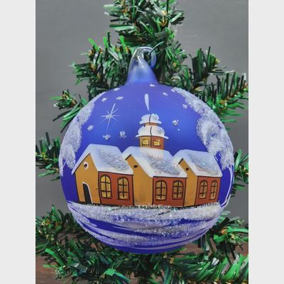 Ornament Hand Blown Glass Winter Wonderland