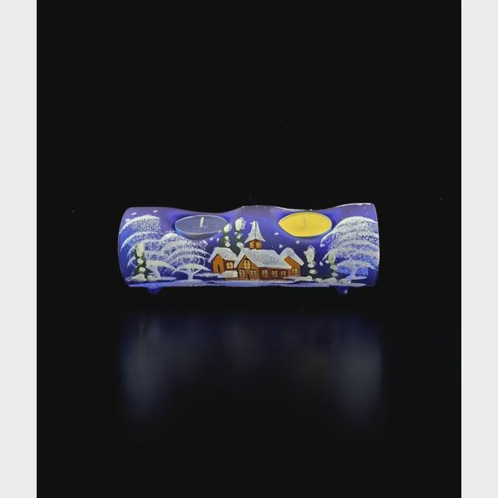 Candle Holder Centerpiece Style Double Holder Winter Wonderland