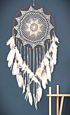 Dream Catcher Large with Feathers /Crochet