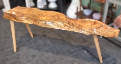 Wood Accent Table, Bench