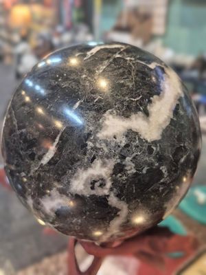 Zebra Jasper Crystal Black Sphere