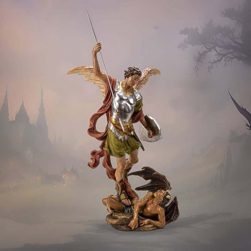 St. Michael Spearing the Devil Statue