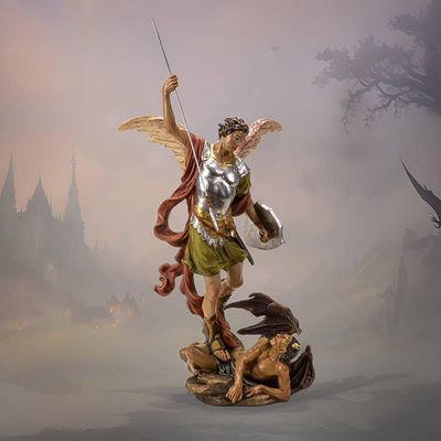 St. Michael Spearing the Devil Statue