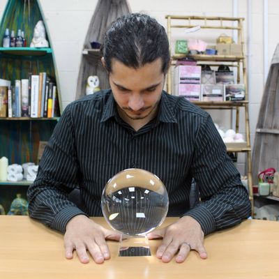 Crystal Ball on Stand 150mm/ 6 in