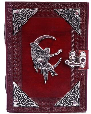 Fairy Leather Embossed Journal With Metal Fairy And Corners