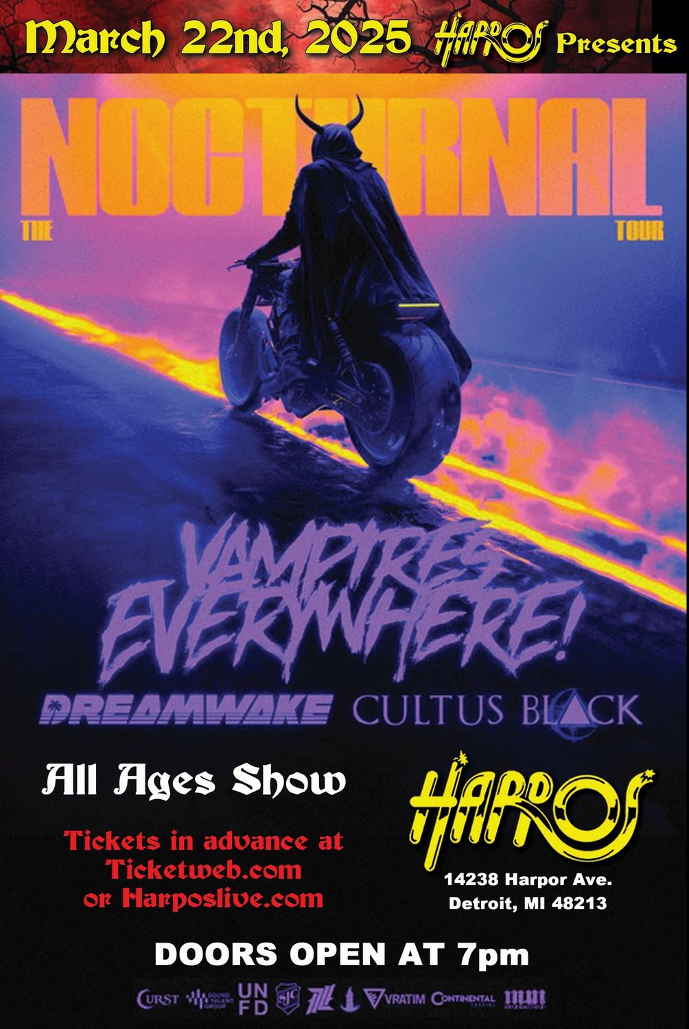 Vampires Everywhere wsg Dreamwake &amp; Cultus Black, March 22/Doors 7PM