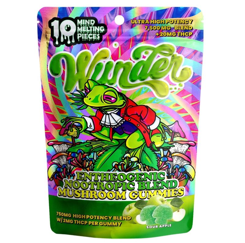 Wunder Mushroom Gummies - 12,000mg + 20mg THCp - Sour Apple