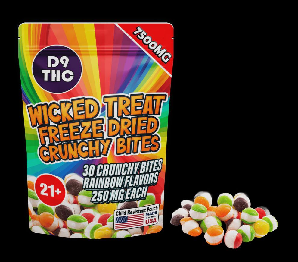 Mamba - 7500mg D9 Freeze Dried Bites - 30ct, Strain: Rainbow (Mixed)