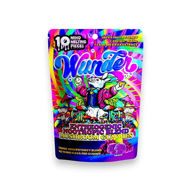 Wunder Mushroom Gummies - 12,000mg + 1500mg Kava - Grape