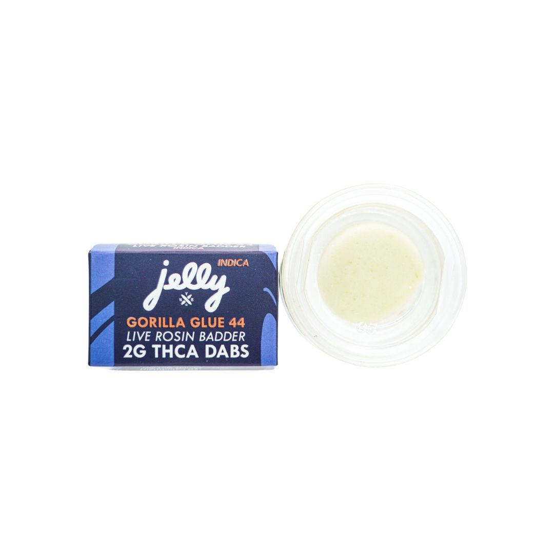 NYB x Jelly - THCA Live Rosin Badder - 2G, Strain: Gorilla Glue #44 - Indica