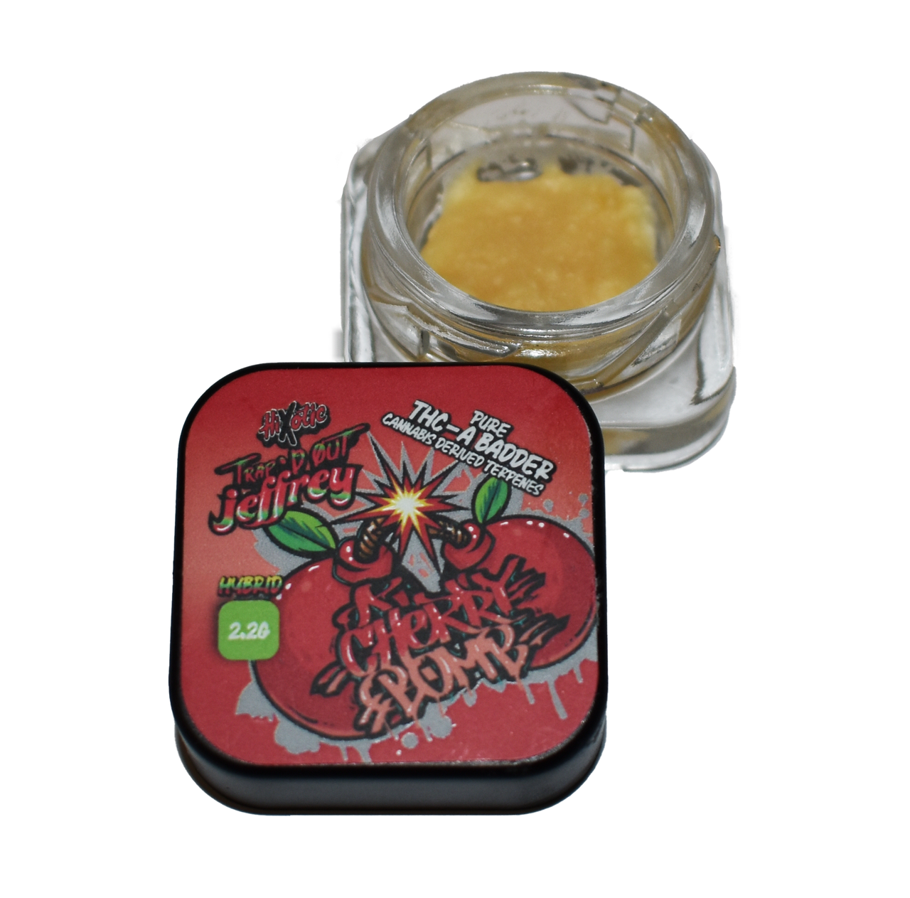 Trap&#39;D Out Jeffrey Dabs - Thca Dabs 2.2g Badder - Cherry Bomb