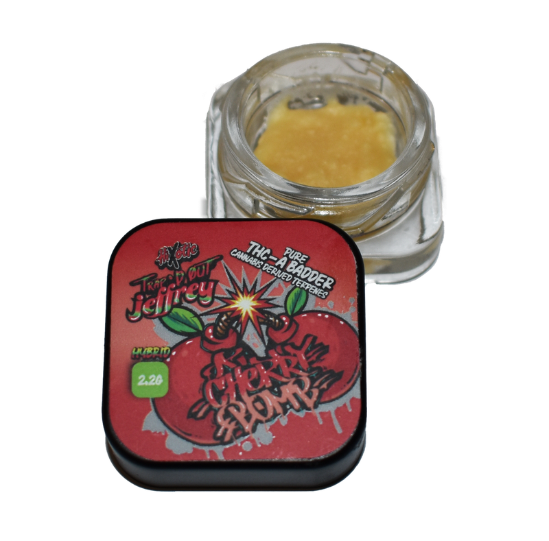 Trap&#39;D Out Jeffrey Dabs - Thca Dabs 2.2g Badder - Cherry Bomb