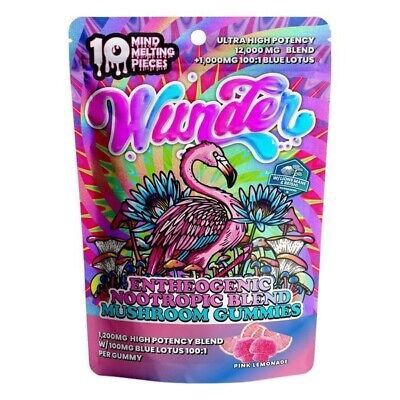 Wunder Mushroom Gummies - 12,000mg + 1000mg Blue Lotus - Pink Lemonade