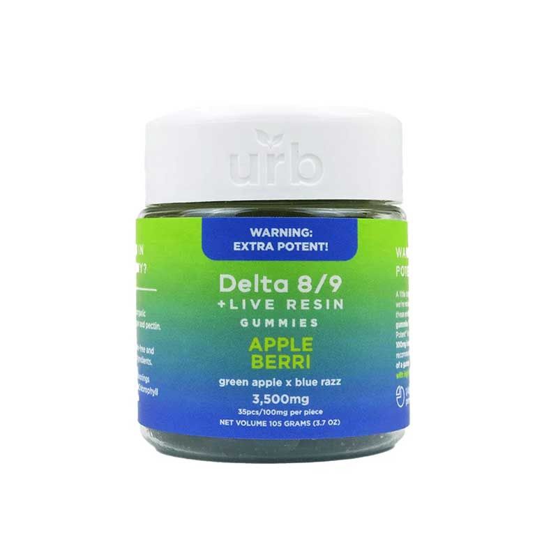 Urb - live resin gummies - d8/d9 - 3500mg total - 100mg per piece - 35 count