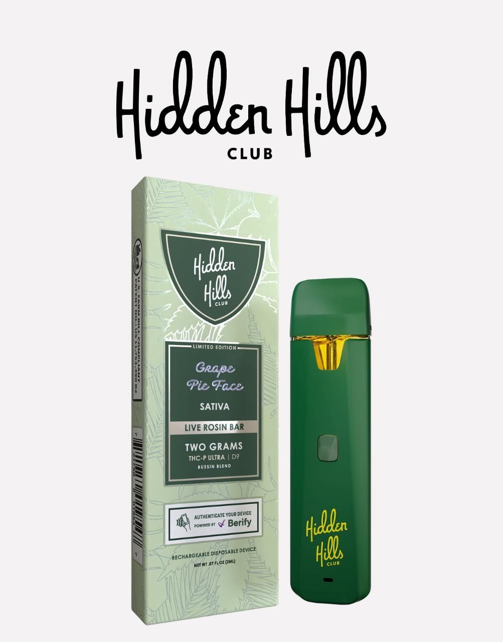 Hidden Hills - 2g Disposable - Live Rosin Bar