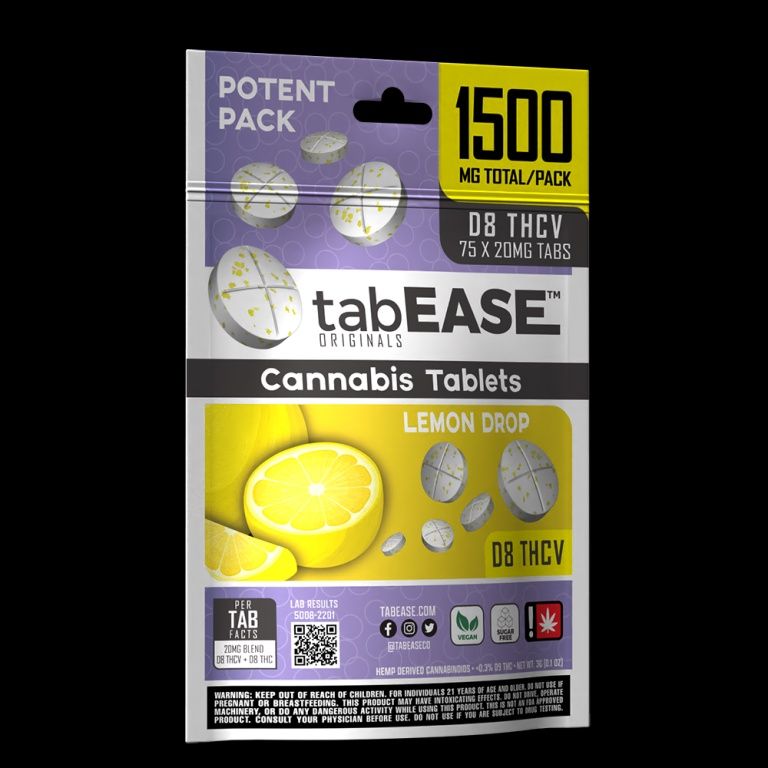 Tabease - 1500mg Potent Pack, Strain: Lemon Drop - D8/THCV