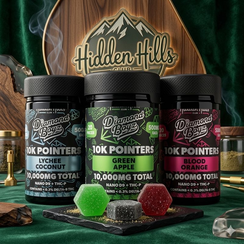 Hidden Hills - Diamond Boyz Gummies - D9/THCP 10k mg jar