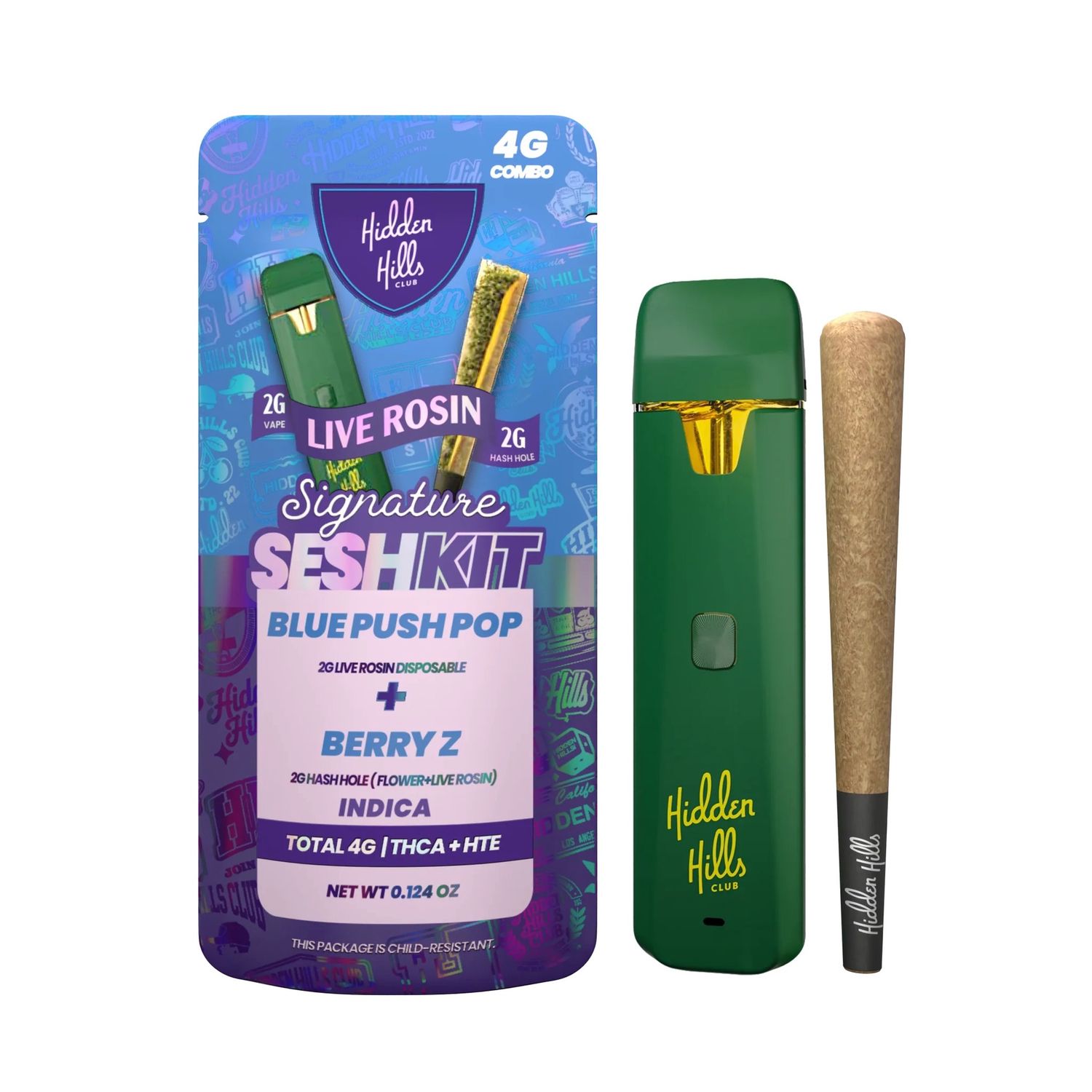 Hidden Hills Sesh Kit - 2g Live Rosin Disposable + 2g Hashhole