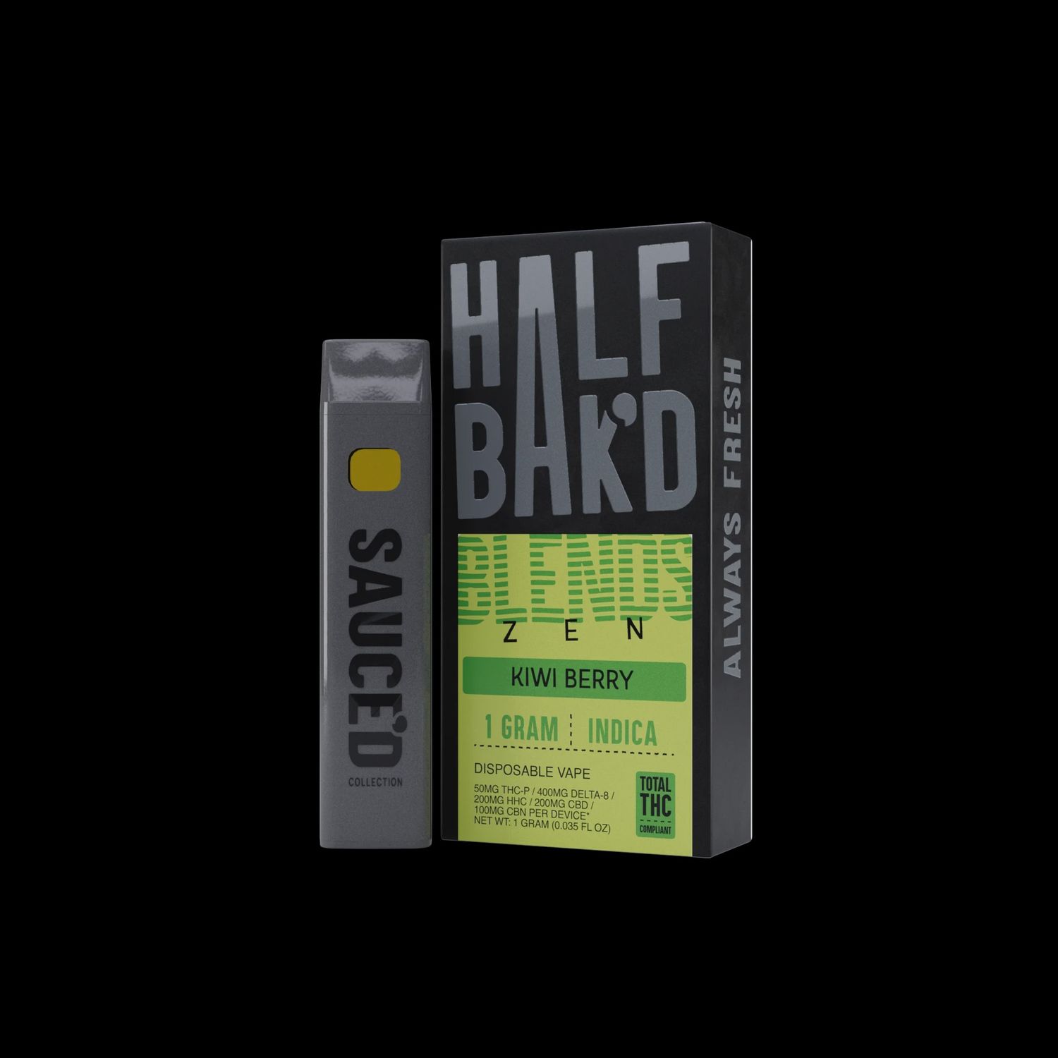 Half Bak'd - Live Resin Sauce'd Blend - 1g Disposable