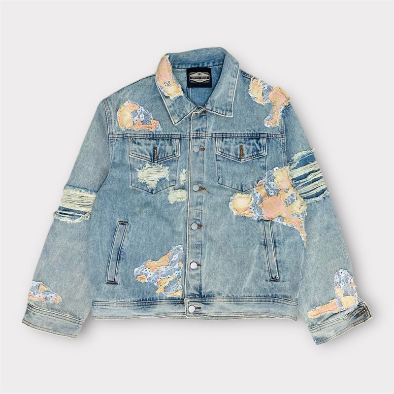 Men Distorted Denim Shirt