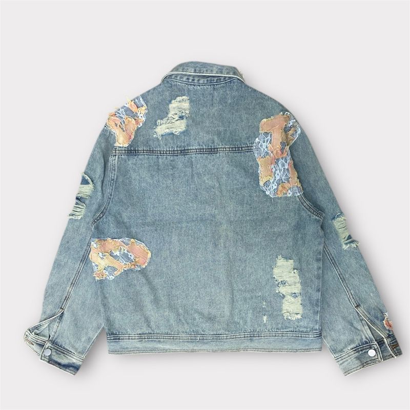Men Distorted Denim Shirt