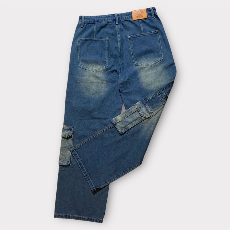 Men Cargo Jeans Blue