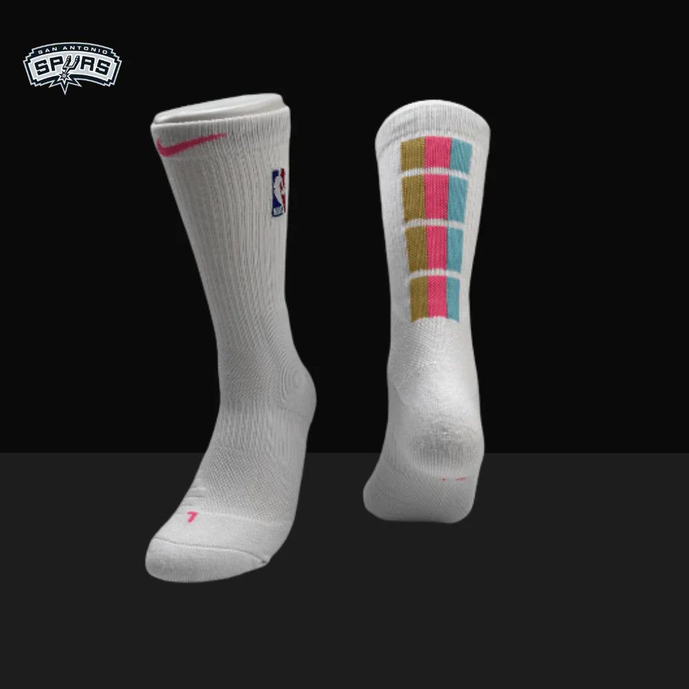 Nike NBA Elite Socks - Spurs Fiesta Edition White