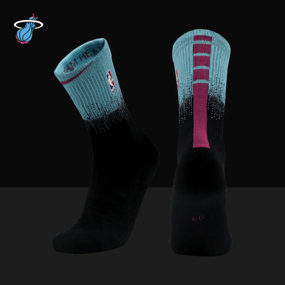 Nike NBA Elite Socks - Miami Heat City Edition Black/Teal Gradient