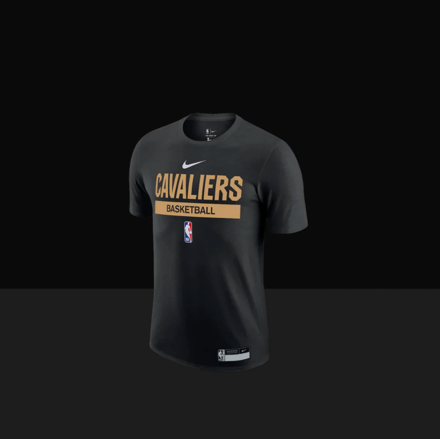 Cleveland Cavaliers On-Court Practice Performance Short Sleeve T-Shirt, Size: S, Color: Black