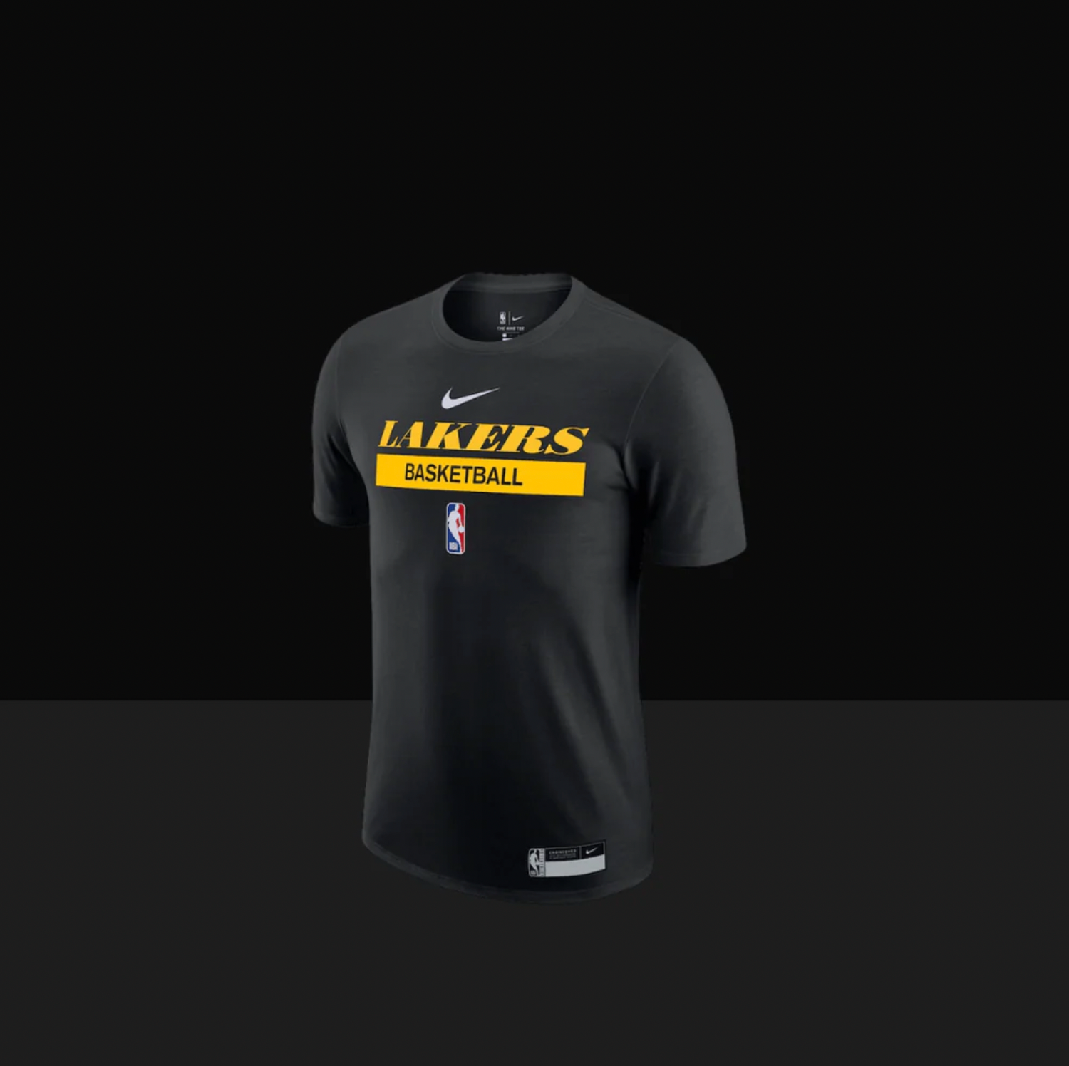 Los Angeles Lakers On-Court Practice Performance Short Sleeve T-Shirt, Size: S, Color: Black