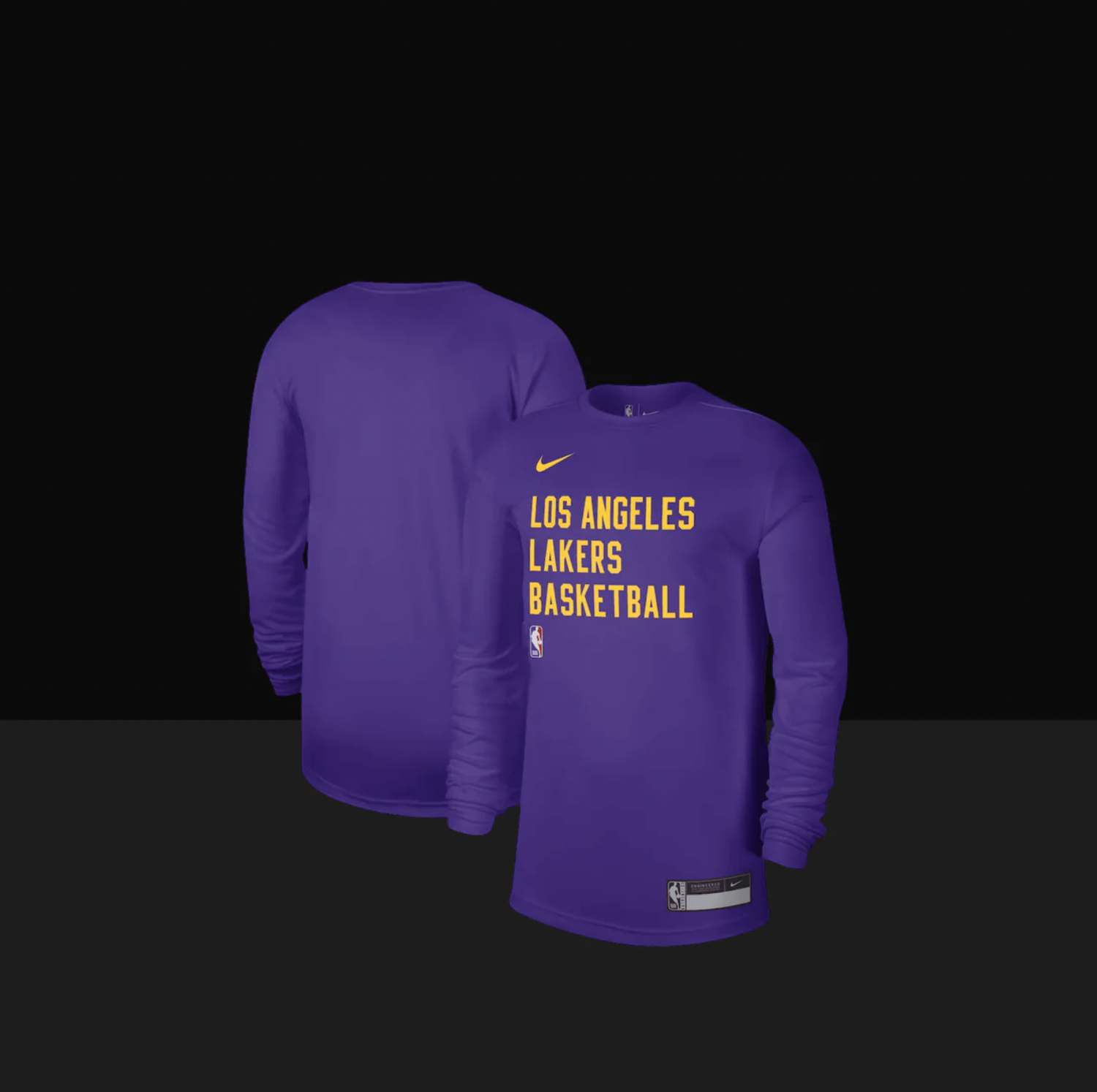 Los Angeles Lakers On-Court Practice Performance Long Sleeve T-Shirt, Size: S, Color: Purple