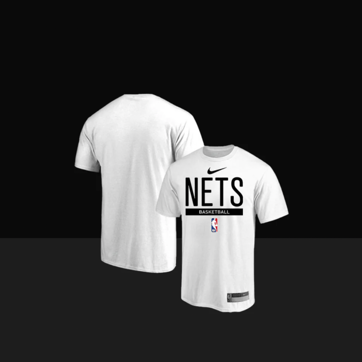 Brooklyn Nets On-Court Practice Performance Short Sleeve T-Shirt, Size: S, Color: White