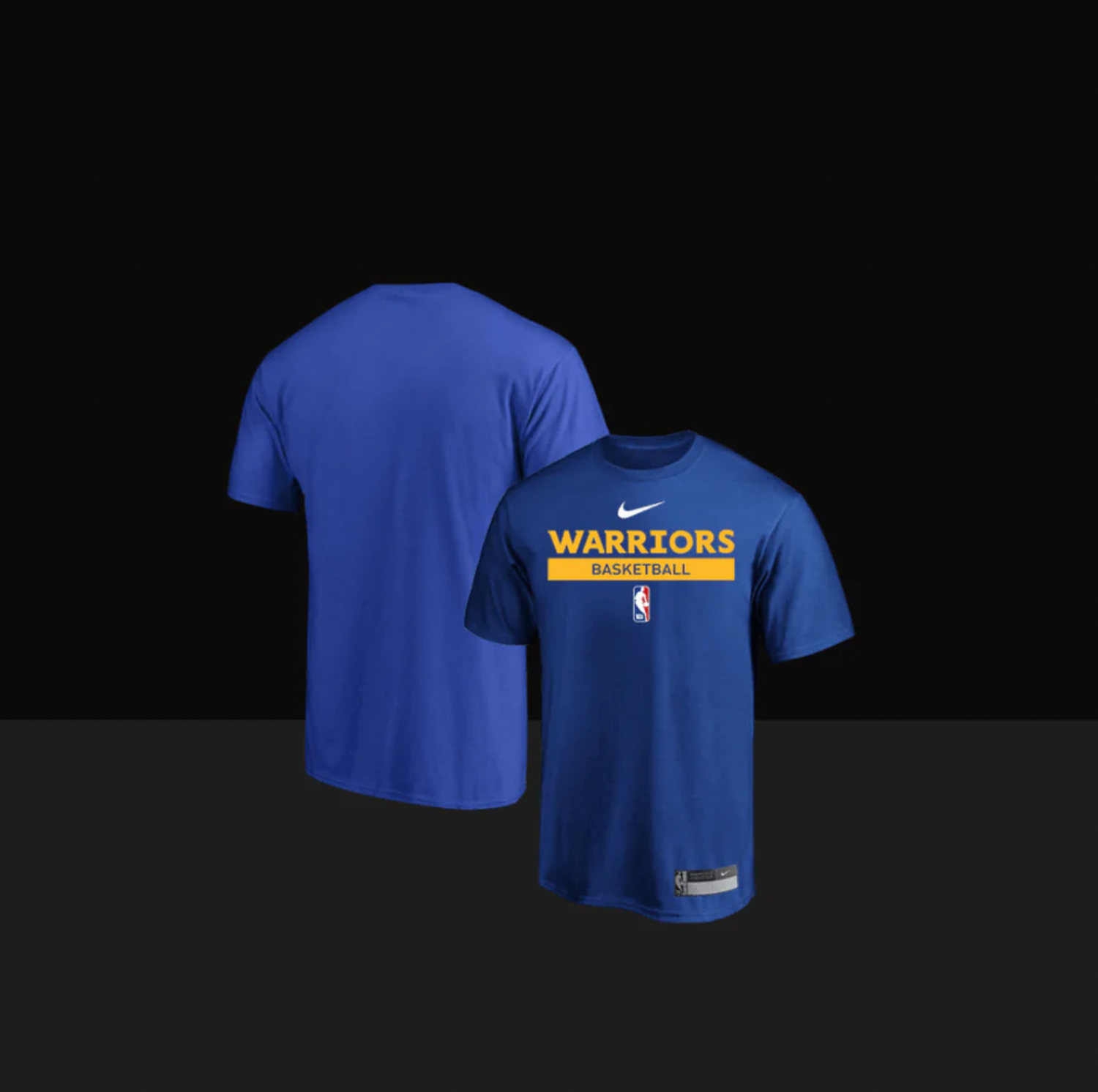 Golden State Warriors On-Court Practice Performance Short Sleeve T-Shirt, Size: S, Color: Blue
