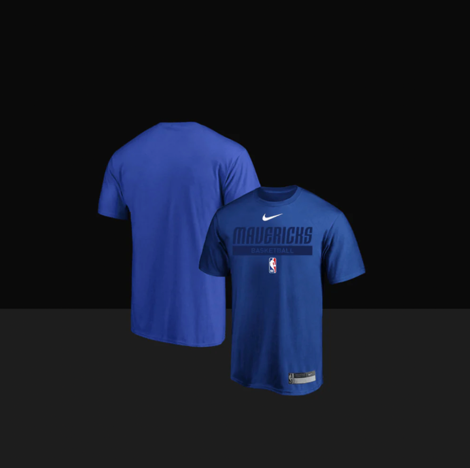 Dallas Mavericks On-Court Practice Performance Short Sleeve T-Shirt, Size: S, Color: Blue