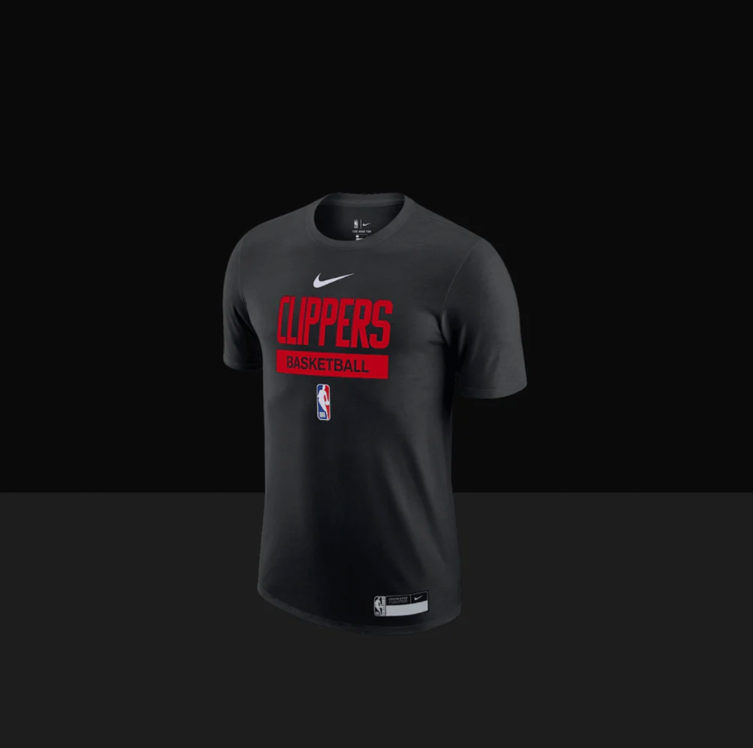 Los Angeles Clippers On-Court Practice Performance Short Sleeve T-Shirt, Size: S, Color: Black
