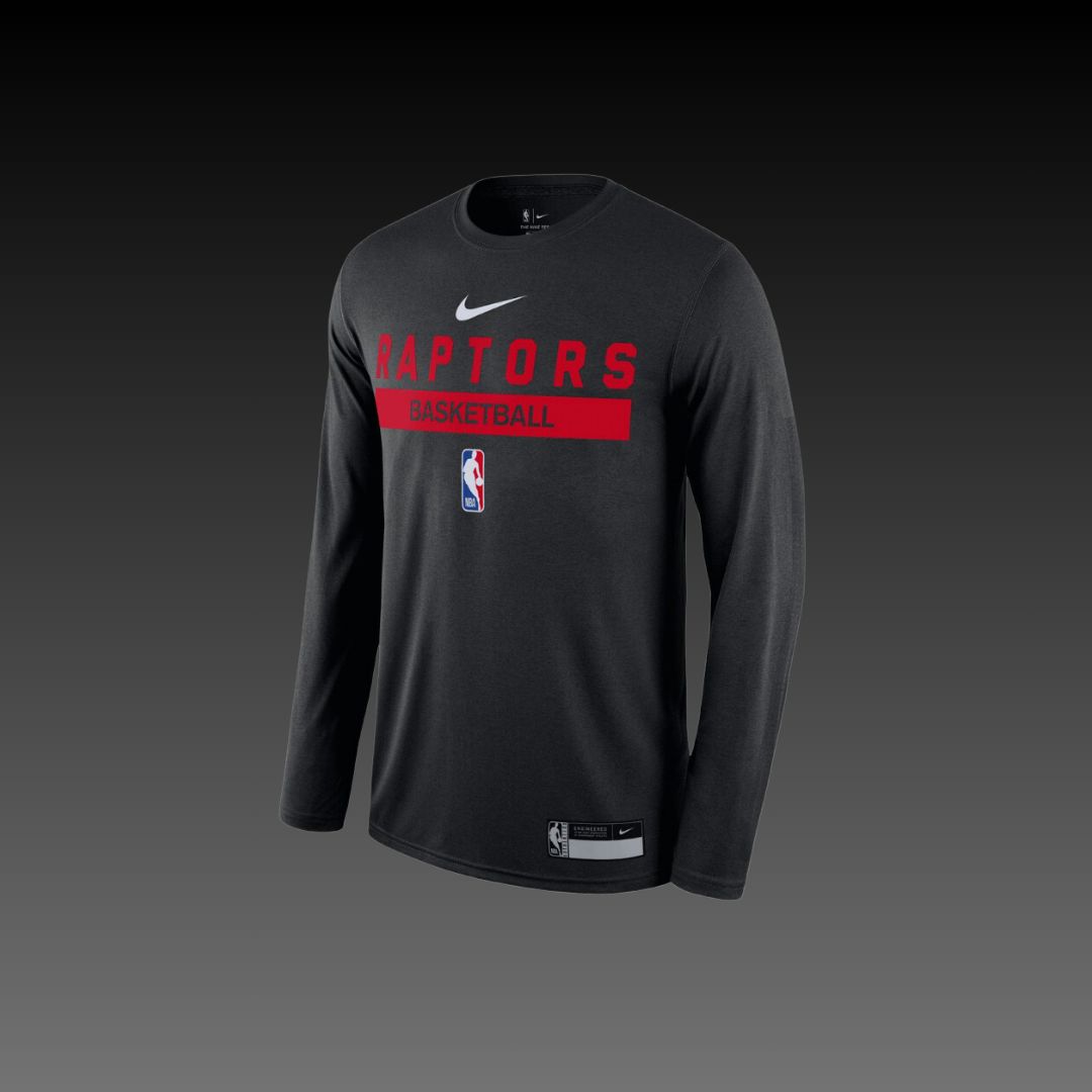 Toronto Raptors On-Court Practice Performance Long Sleeve T-Shirt, Size: S, Color: Black