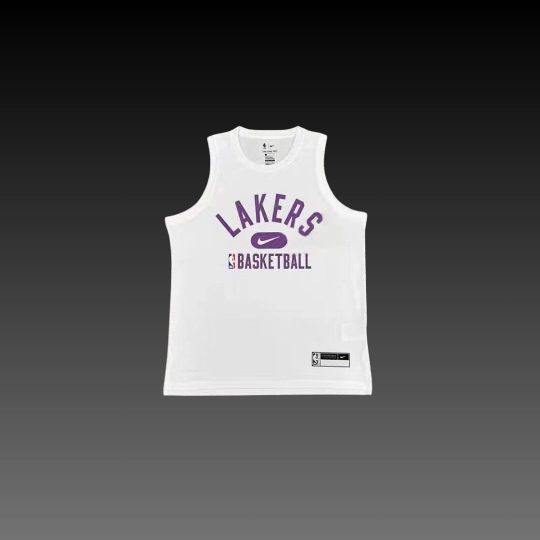 Los Angeles Lakers White Warm-Up Tank Top