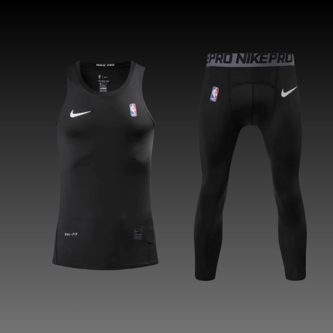 NBA Elite Pro Compression Set - Tank Top &amp; Tights, Size: M, Color: Black
