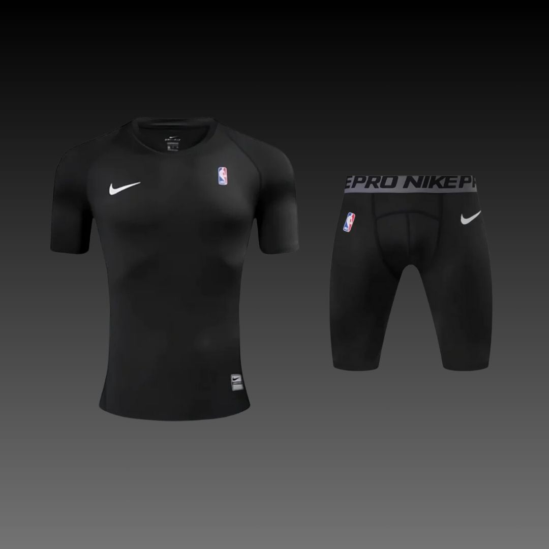 NBA Elite Pro Compression Set - T-Shirt &amp; Boxers, Size: M, Color: Black